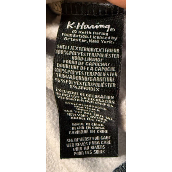 Keith Haring x Members Only Hoodie Mens Graffiti Art 2 Sided Size M - Picture 5 of 11